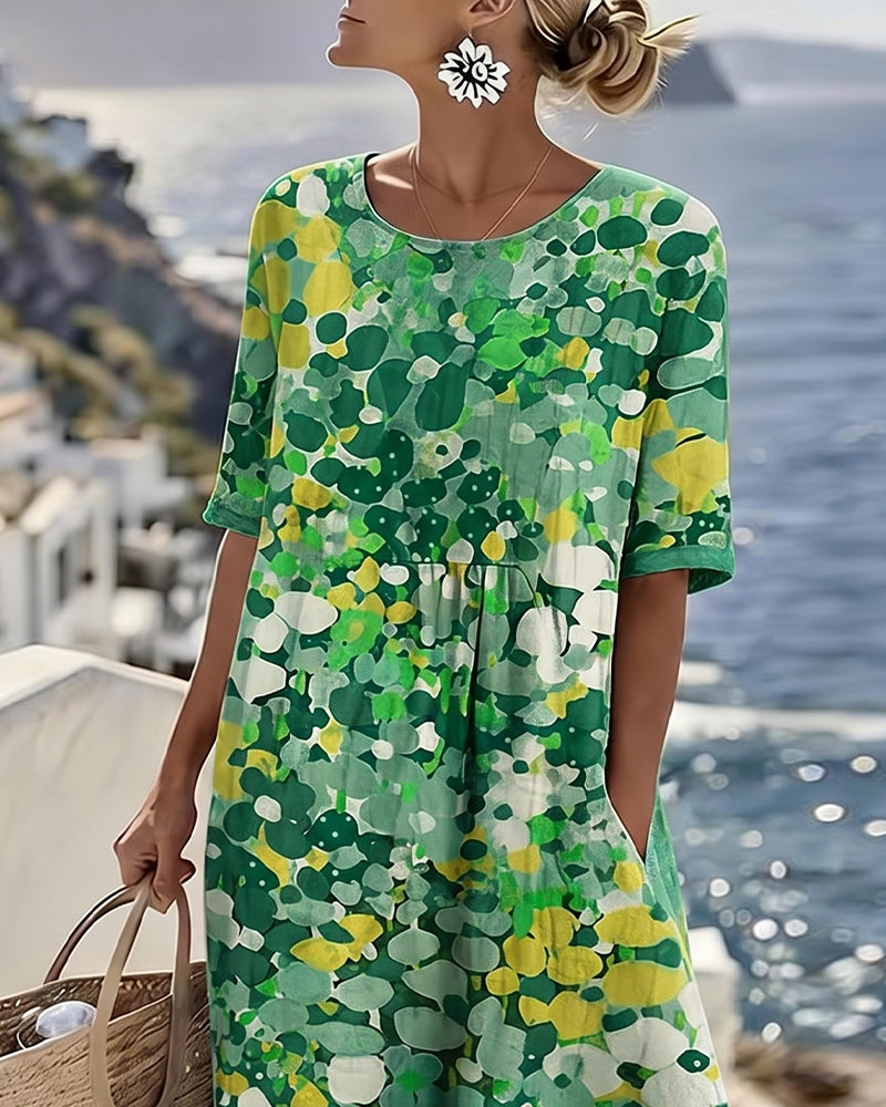 Robe midi à fleurs, ample et légère