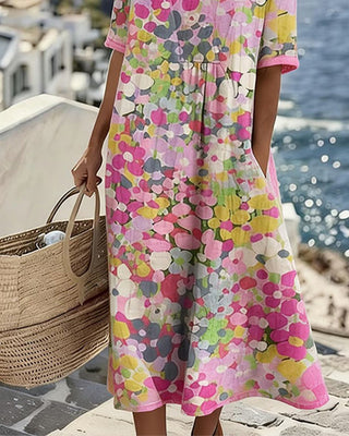 Robe midi à fleurs, ample et légère