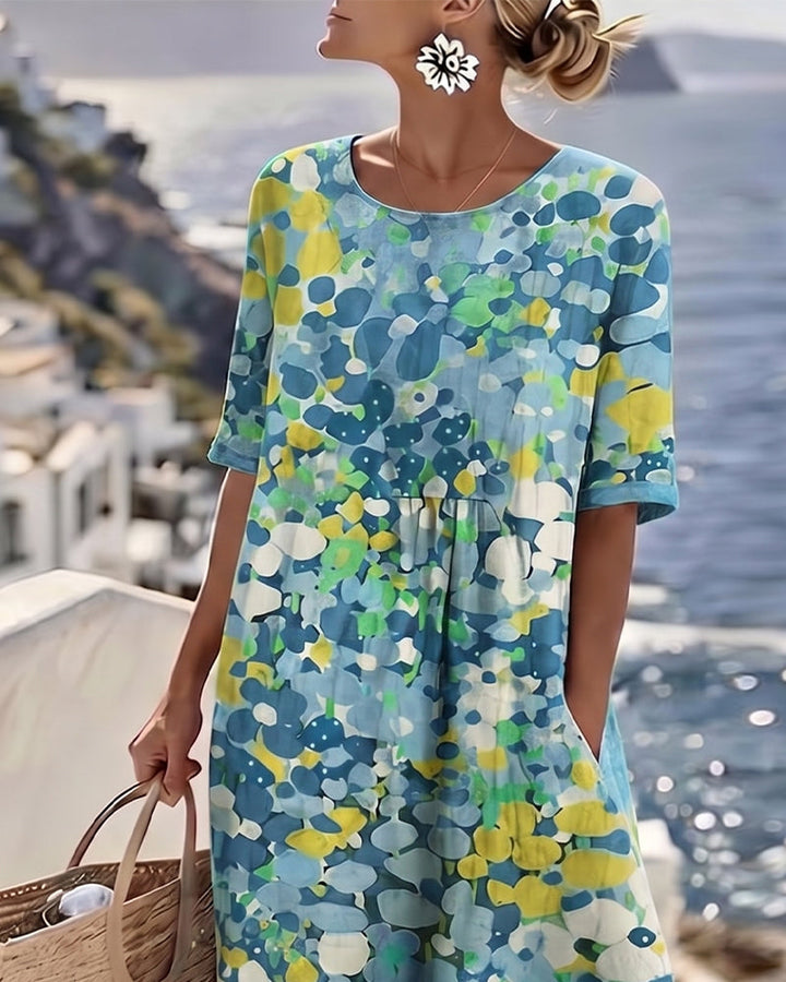 Robe midi à fleurs, ample et légère
